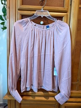 Old Navy Dusty Rose Long-Sleeve Blouson Top